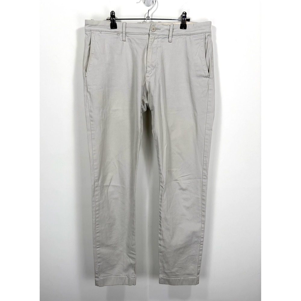 J.Crew Pants Mens 33x32 Beige Gray Stretch Chino Casual Business Preppy Slim Fit